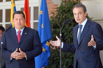 José Luis Rodríguez Zapatero y Hugo Chávez juntos