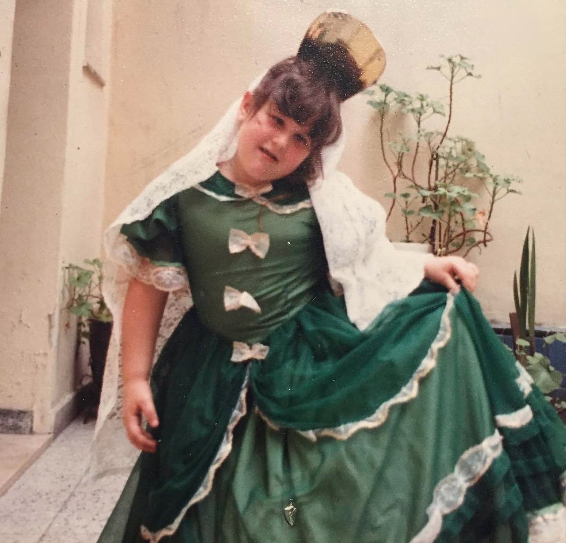 Malena Guinzburg caracterizada para los actos escolares que tanto la entusiasmaban