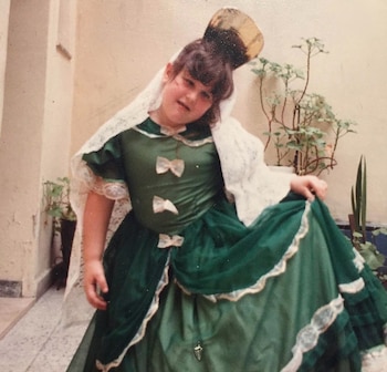 Malena Guinzburg caracterizada para los