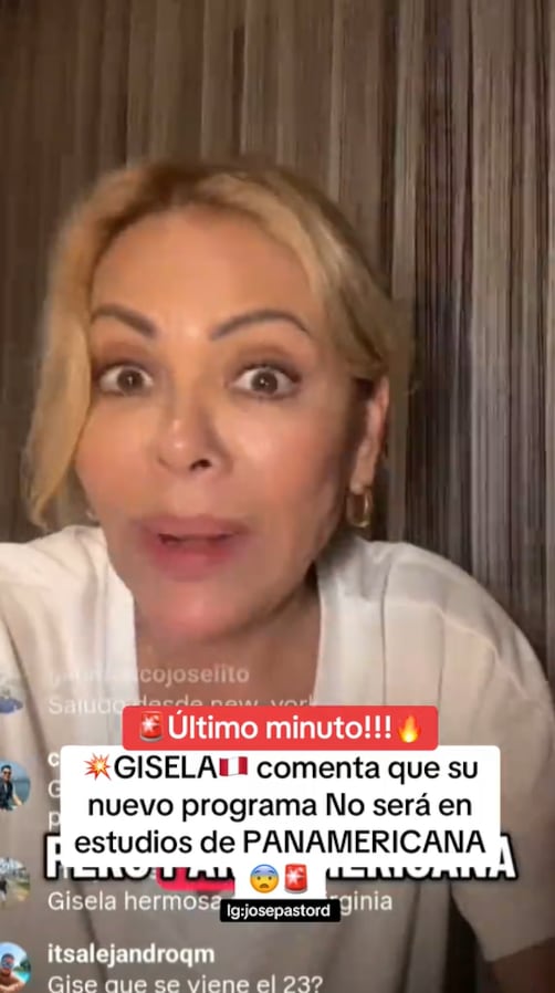 Gisela Valcárcel revela en una transmisión en vivo que su nuevo programa de televisión no se emitirá desde las instalaciones de Panamericana Televisión, buscando una nueva locación para su producción. (TikTok)