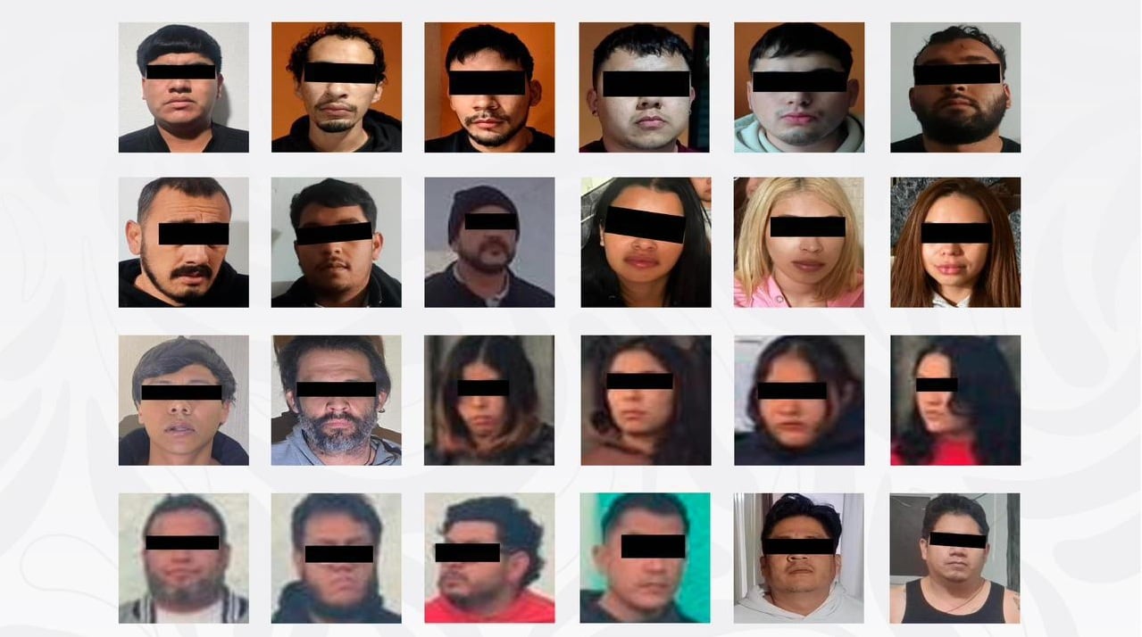 Imagen de las personas detenidas derivado de los cateos en la capital de Querétaro. (Especial)