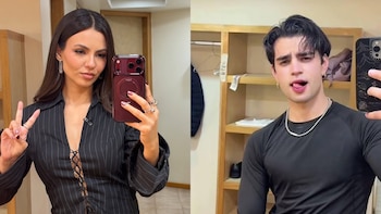Aarón Mercury le prepara tacos a Victoria Justice durante la promoción de “Love Zombie” en México