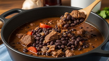 Receta de guiso de porotos negros, rápida y fácil