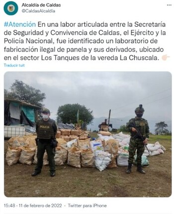 La Alcaldía de Caldas lo publicó en sus redes Foto: Twitter @CaldasAlcaldia
