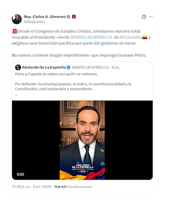 Carlos Giménez y su respaldo a Abelardo de la Espriella