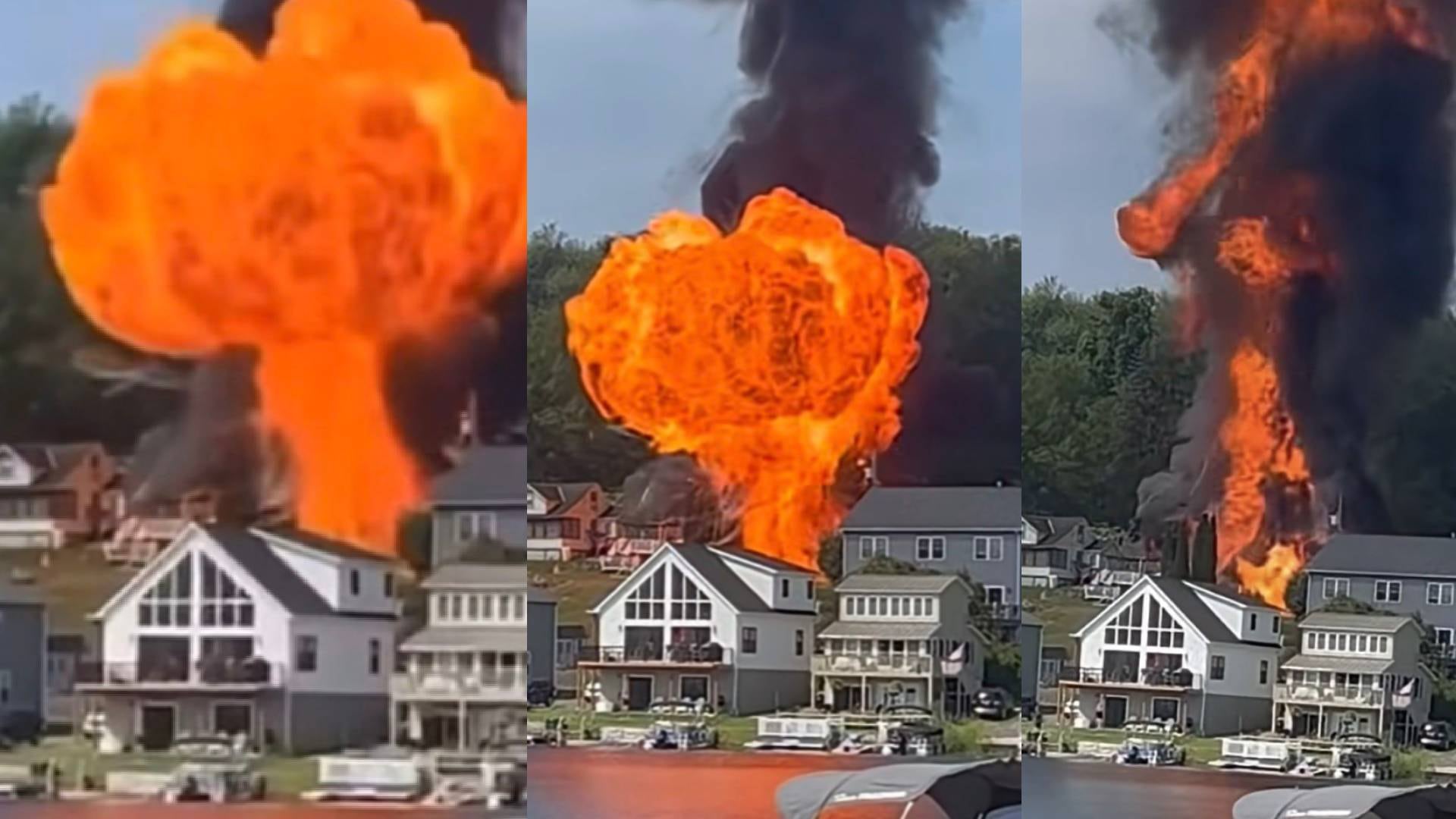 Una explosión de propano destruyó una vivienda en Clinton Township, Pensilvania, e hirió a tres integrantes de una misma familia (X)