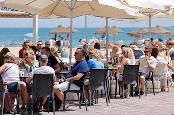 Terrazas en una playa de