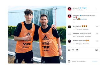 Garnacho se fotografió con Lionel