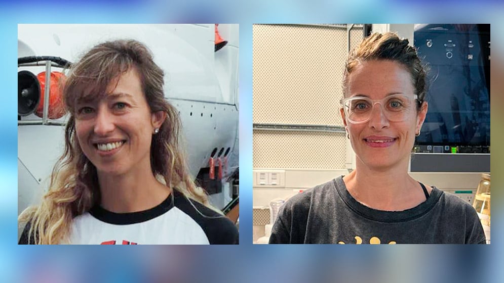 Emilia Bravo (a la izquierda) y Melisa Fernández Severini documentaron basura humana en el fondo profundo del mar argentino. Colaboraron investigadores de Uruguay, EE.UU y Argentina/ Instituto Oceánico Schmidt