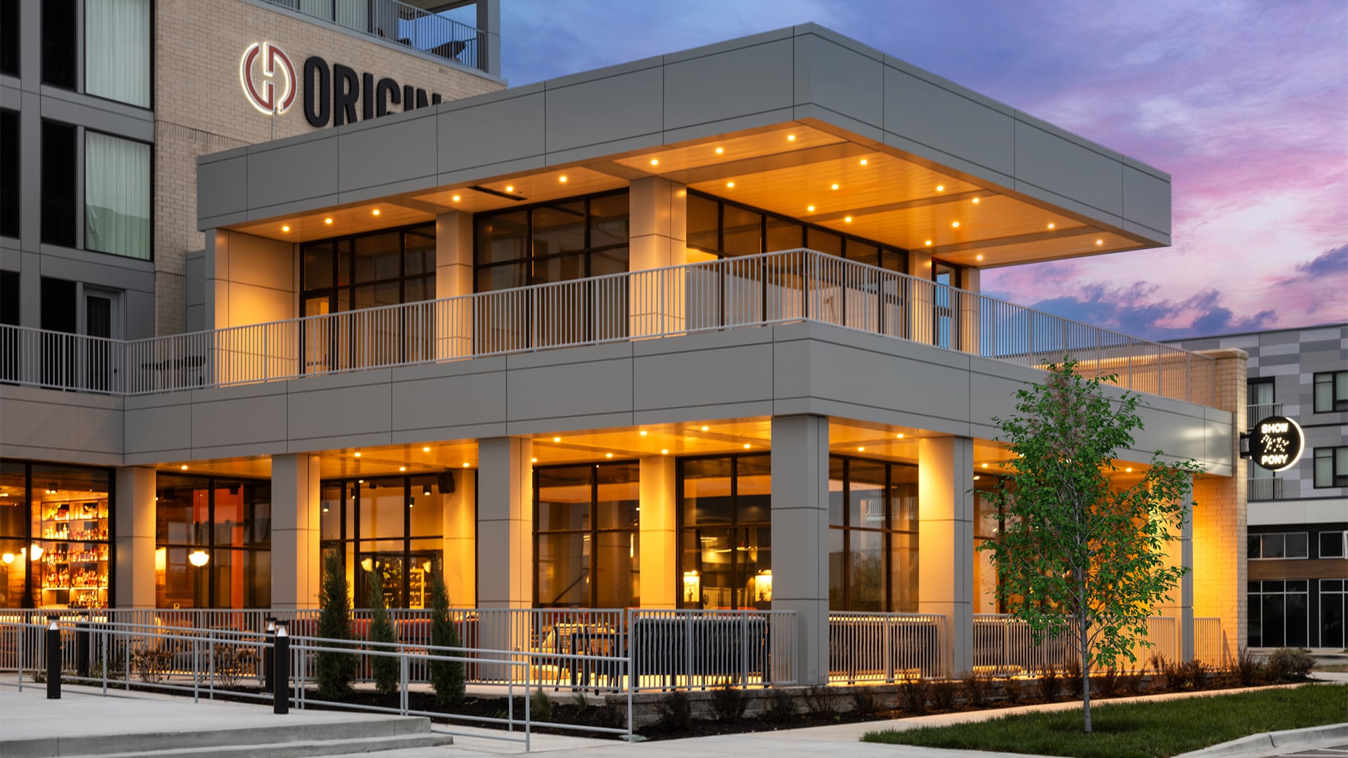 La fachada del Hotel Origin de Kansas City, el lugar elegido por la AFA para el hospedaje de la Selección durante el Mundial (originhotel.com)