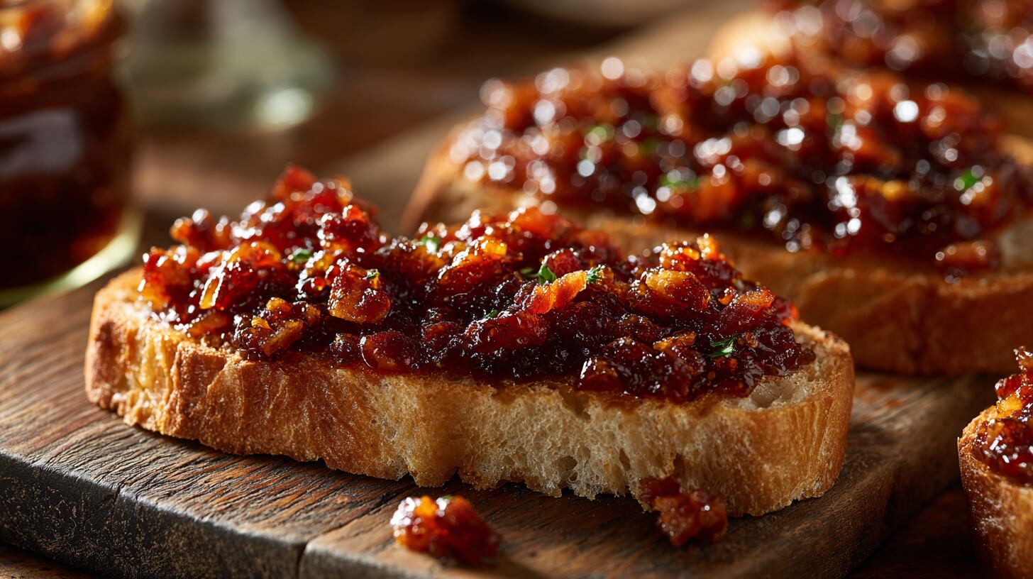 Mermelada de tocino, una innovadora conserva que combina la textura crujiente de la panceta con la dulzura del caramelo, creando un untable único de sabor agridulce. - (Imagen Ilustrativa Infobae)