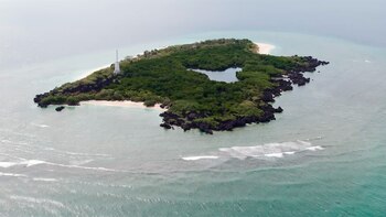 Vista aérea de Apo Reef,