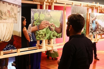 Una persona observa la exposición