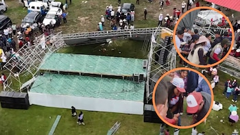 Escenario colapsó durante cierre de campaña de Somos Perú en Cajamarca: una persona resultó herida y fue llevada a un centro médico