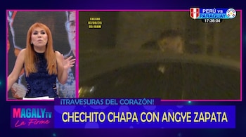 “Qué miedo”, dijo Angye Zapata tras ser consultada por romance con Chechito. Infobae Perú / Captura TV - Magaly Tv La Firme