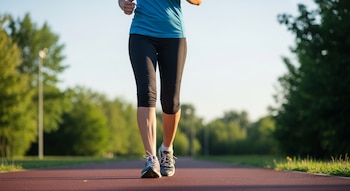 Una persona realiza ejercicio caminando