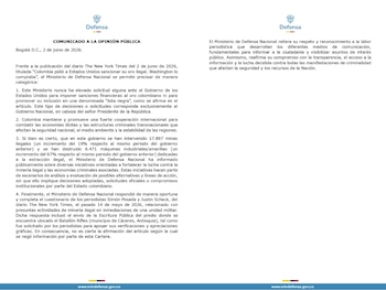 La cartera de Defensa aclaró que la competencia para decisiones sobre sanciones al oro colombiano recae exclusivamente en el Gobierno nacional y el presidente de la República - crédito @mindefensa / X