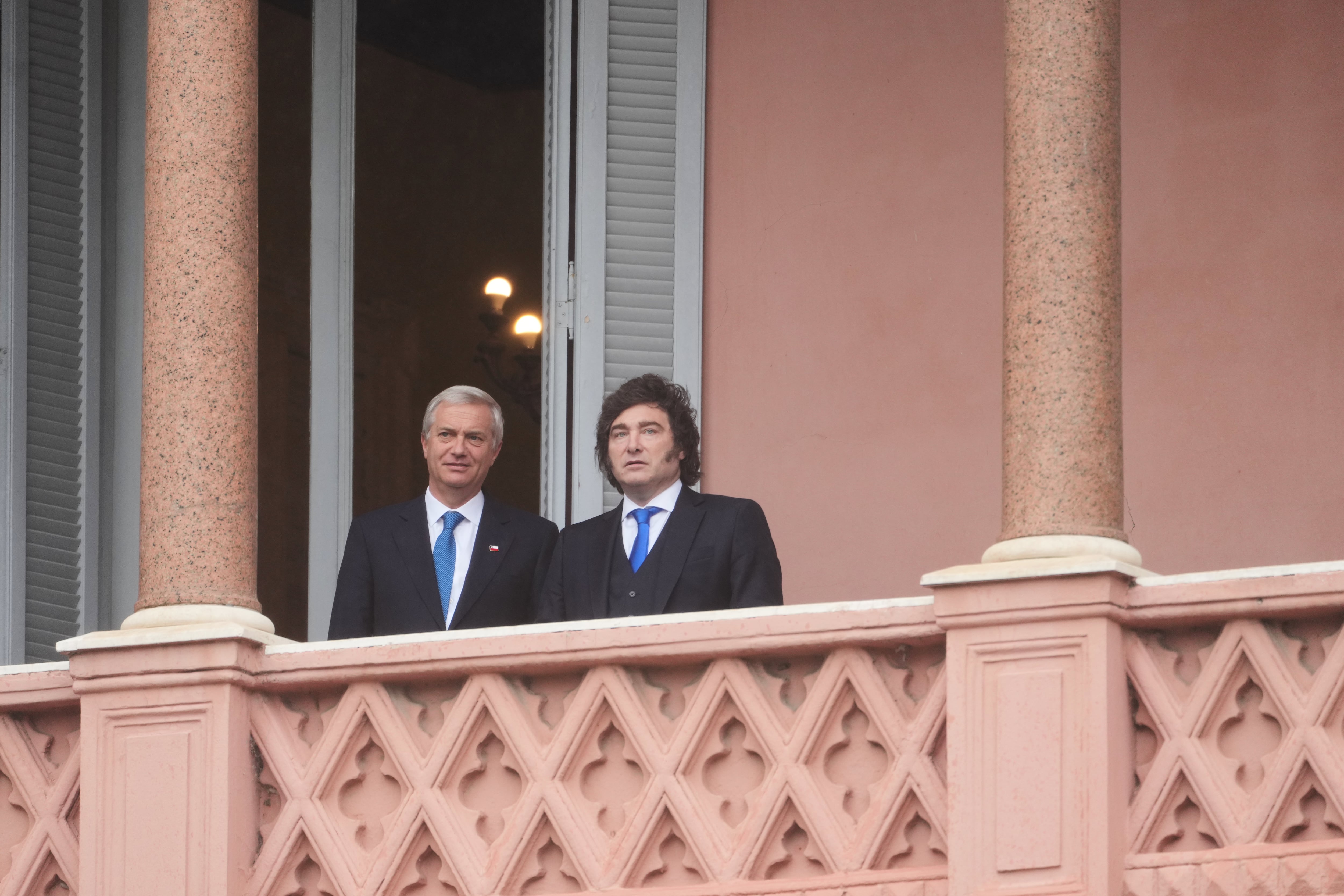 Javier Milei junto al presidente chileno José Antonio Kast (AP)