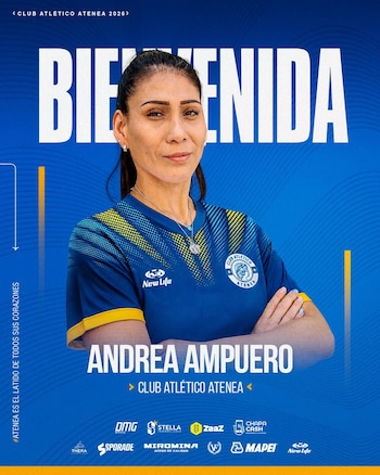 Atlético Atenea le dio la bienvenida a Andrea Ampuero.
