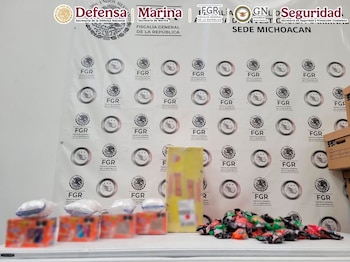La droga fue puesta a disposición de la FGR. Crédito: Gabinete de Seguridad