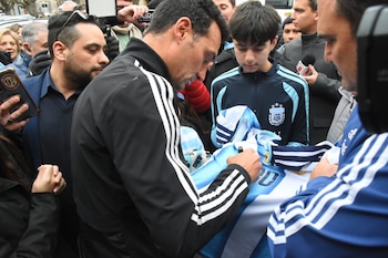 Lionel Scaloni llegó a Pujato