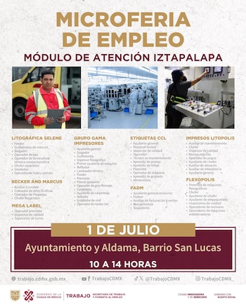 Crédito:
@TrabajoCDMX