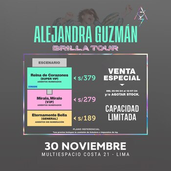 Precios para el concierto de