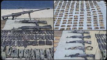 Armamento asegurado en Buenavista, Michoacán