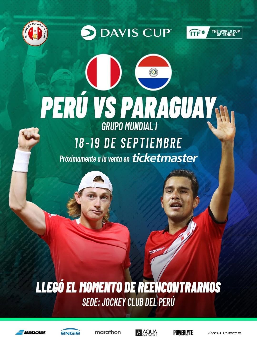 Perú recibirá a Paraguay en el Jockey Club. Crédito: Instagram Federación Peruana de Tenis.