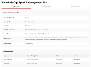 Información de la OQP Sport