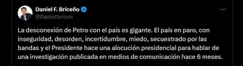 Daniel Briceño criticó que Gustavo