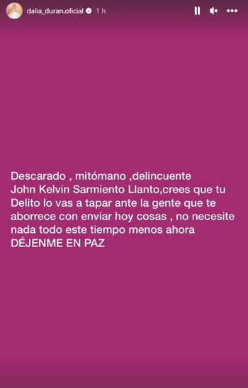 Dalia Durán insulta a John