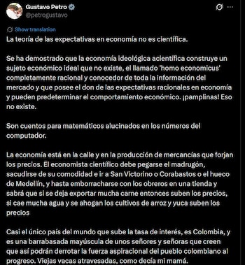 El presidente señaló que el