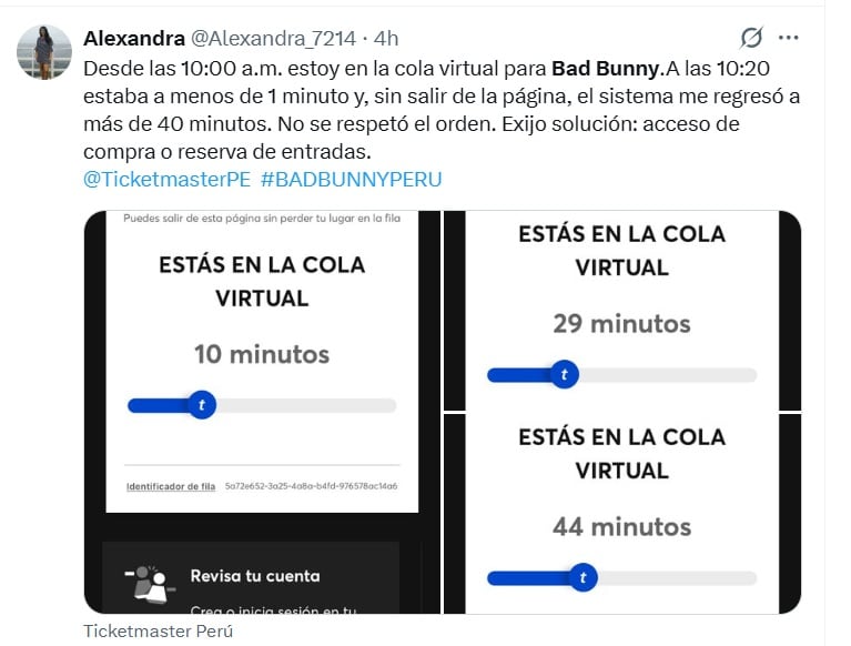 Colas virtuales y espera interminable: fans de Bad Bunny enfrentan caos al comprar tickets en Ticketmaster.