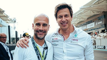 Pep Guardiola y Toto Wolff portada