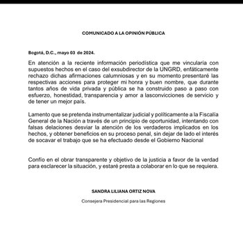 Sandra Ortiz aseguró que defenderá