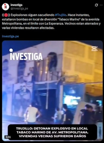 Explosión sacude Trujillo: viviendas afectadas