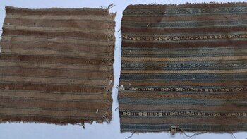 Los objetos recuperados, como textiles,