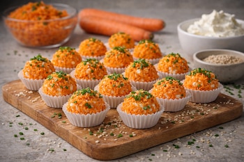 Los bocaditos de zanahoria y queso crema añaden color y frescura a la celebración de Pascua (Imagen Ilustrativa Infobae)