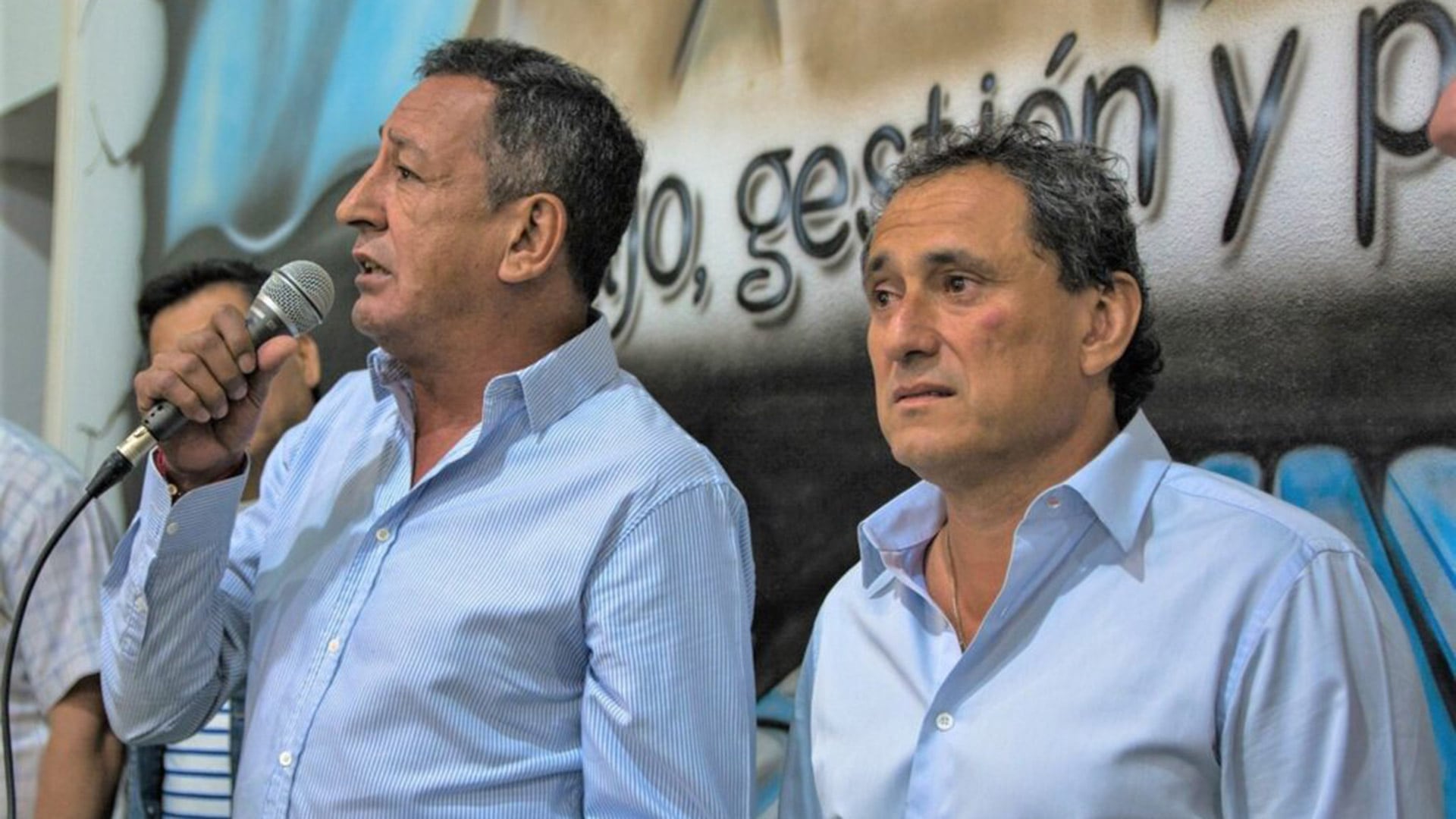 Omar Maturano, de La Fraternidad, y Sergio Sasia, de la Unión Ferroviaria