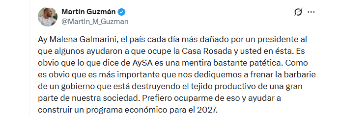 La respuesta de Martín Guzmán