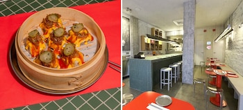 Dumplings de cheeseburger y local de Dum Dum (Cedidas)