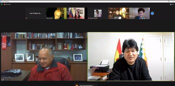 Diosdado Cabello y Evo Morales