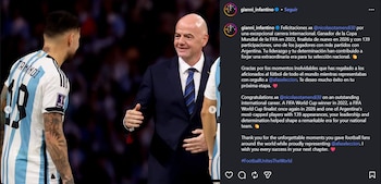 El mensaje del presidente de la FIFA a Nicolás Otamendi