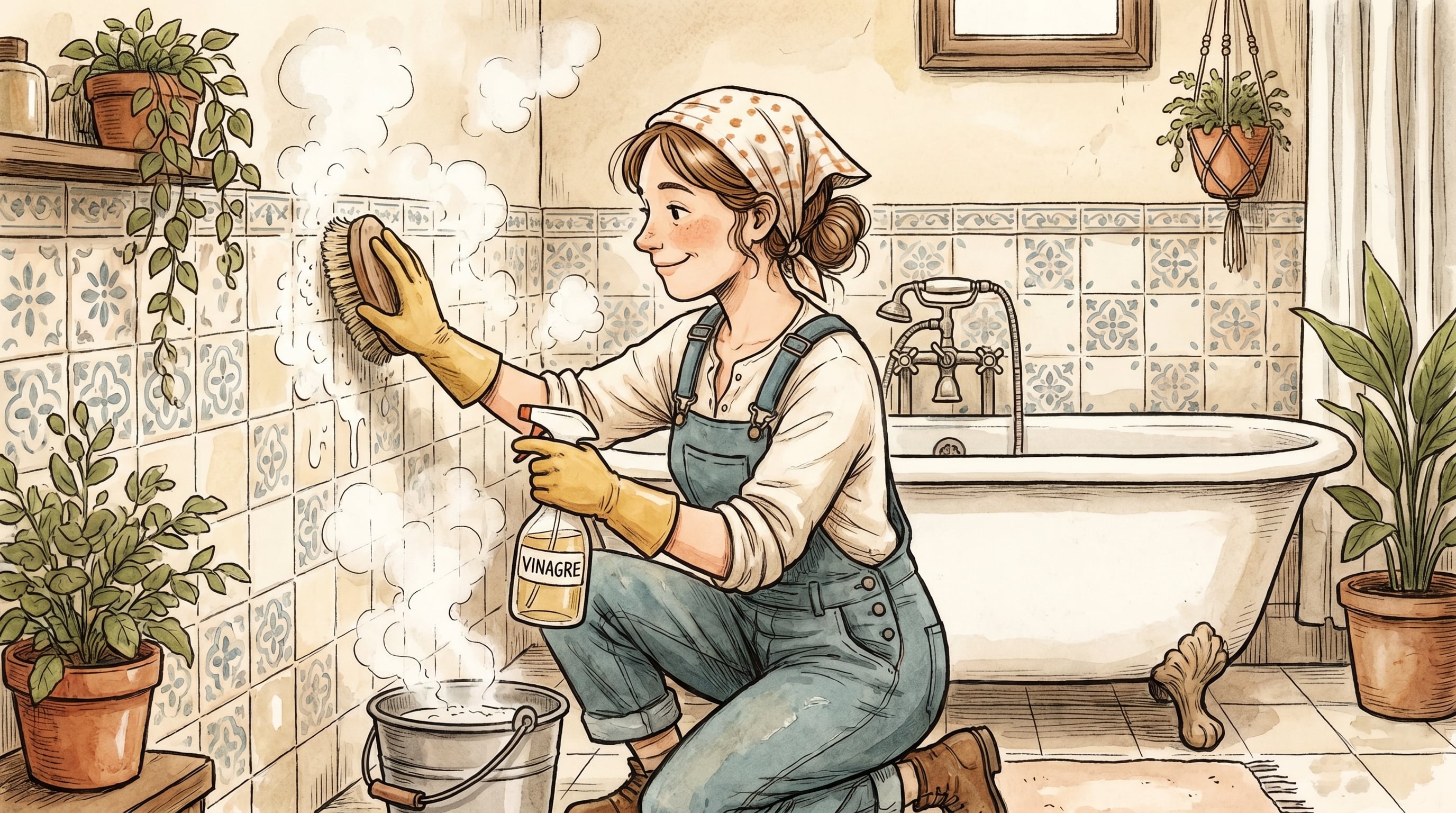 La Extensión Cooperativa de la Universidad de Nebraska-Lincoln recomienda vinagre y agua para azulejo cerámico. (Imagen Ilustrativa Infobae)