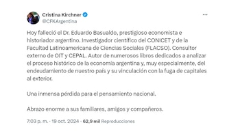 El posteo de Cristina Kirchner