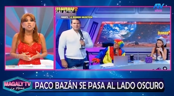 Magaly Medina cuestiona a Paco Bazán por aparecer con Farfán: “¿Cómo vas como chupe a otro lado?”. Captura: Magaly TV La Firme.