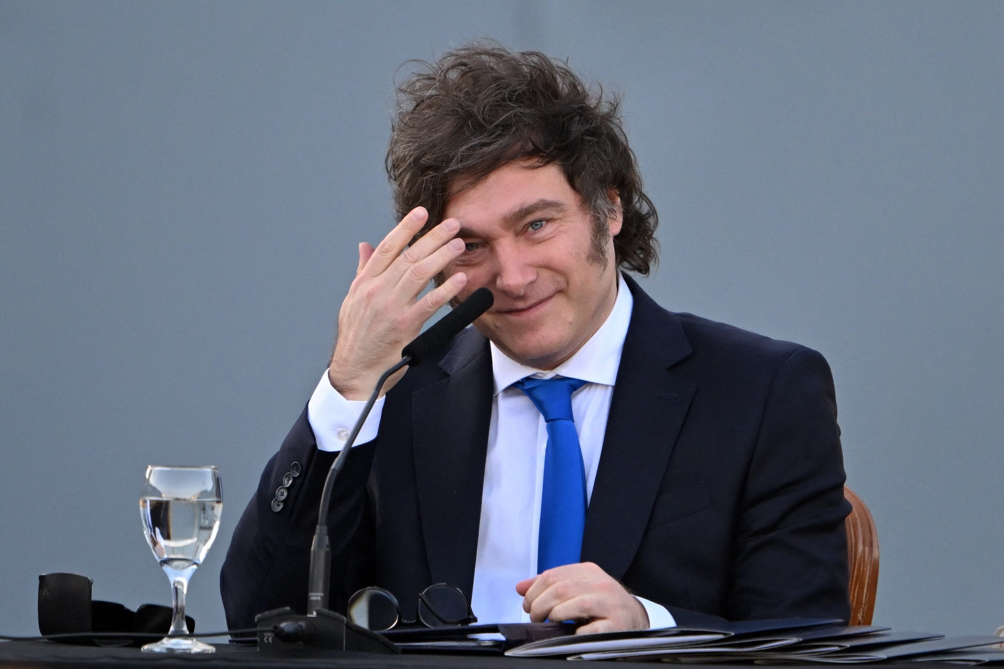 Javier Milei presentó el nuevo Código Penal (Photo by Luis ROBAYO / AFP)