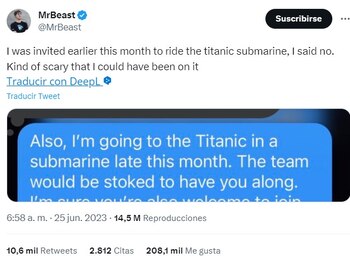 MrBeast compartió la conversación donde