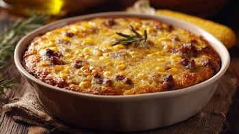 Pastel de elote con carne,